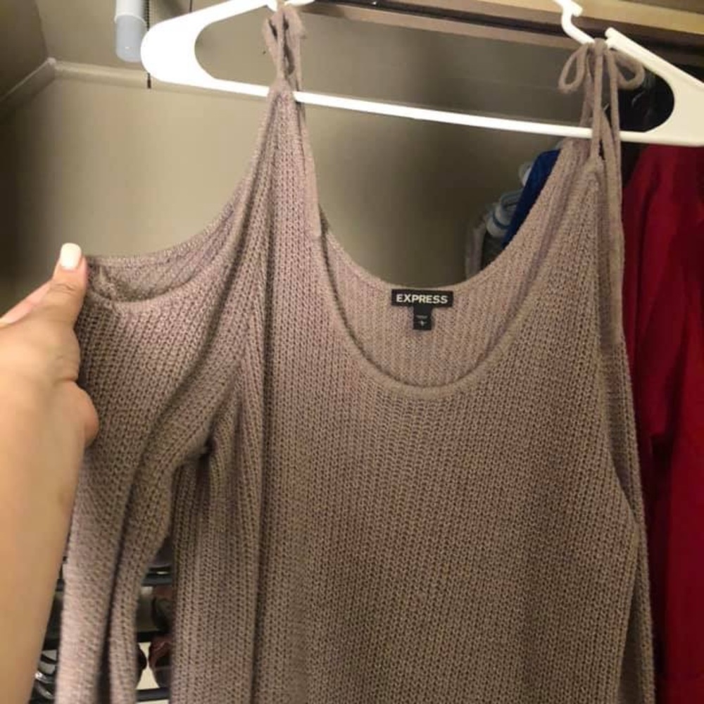 Cold shoulder sweater